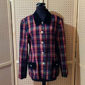 90s vintage colorful Leslie Fay blazer